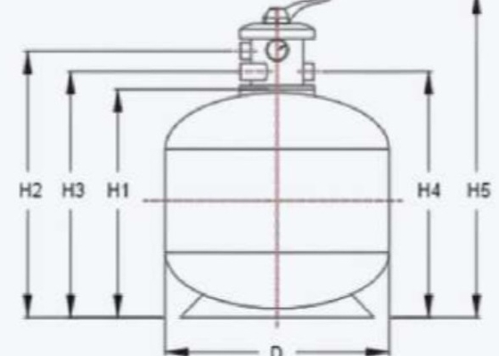 S400 Swimming Pool Fiberglass Top Mount Sand Filter Tank