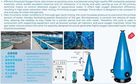 S400-H1050 Aerating Cone,Suitable For Aquaculture,High Quality Pool. FRP Bobbin Winded.