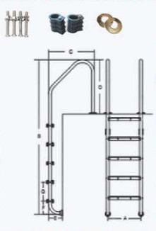 SL215 Stainless Steel Swimming Pool Ladder