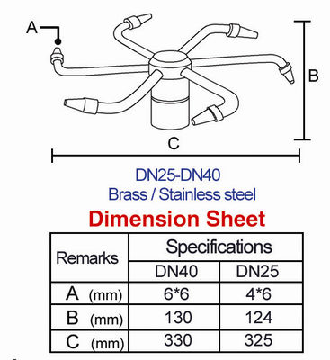 Stainless Steel Rotating Fountain Jet  Nozzle Fountain Spray Head Pond Fountain Nozzle