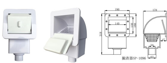 White Smart 1.5&quot; Swimming Pool Wall Skimmer