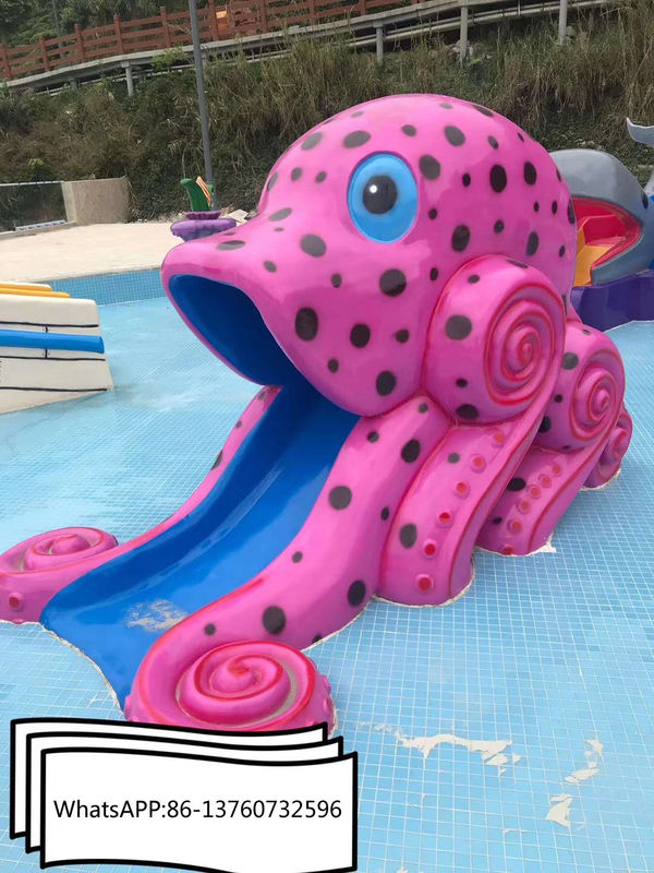 Outdoor Kids Water Park Equipment Fiberglass Octopus Water Slide